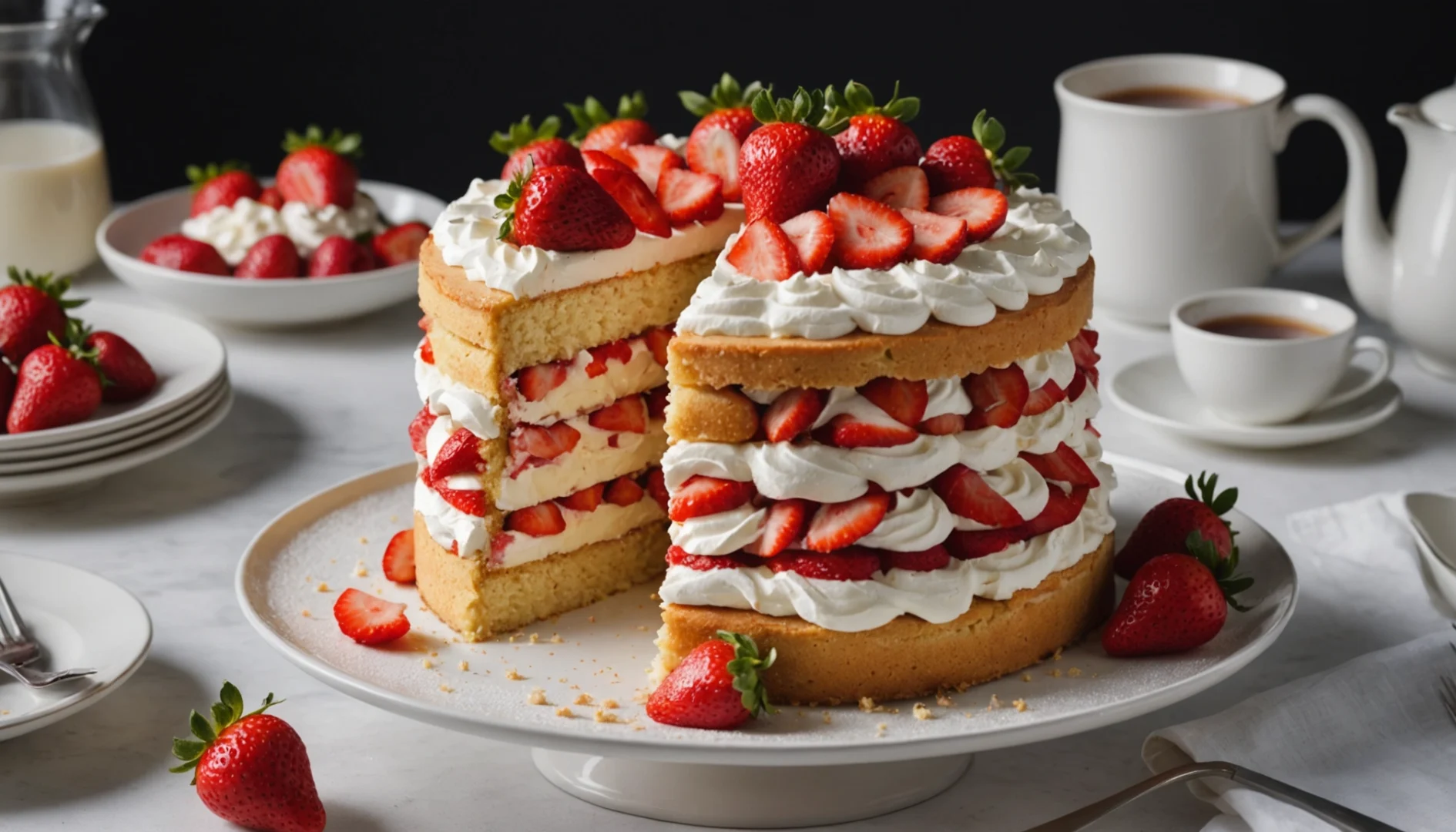 génoise aux fraises crème pâtissière